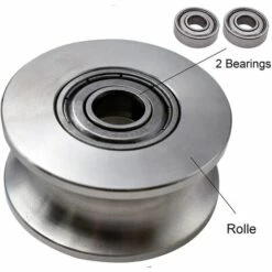 Poulie De Levage 500kg Avec 2 Roulements, Poulie Pour Cable, 48mm Poulie Inox 304 Argent- 56Vingt -Equipement antichute Soldes 64936727 3