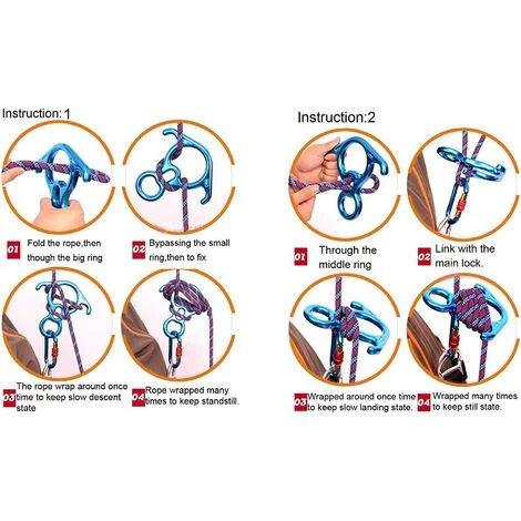HEGUYEY Figure De Sauvetage 50KN, 8 Descendeur Grand Appareil D'assurage à Oreille Courbée Et Rappel 7 HEGUYEY Figure De Sauvetage 50KN, 8 Descendeur Grand Appareil D'assurage à Oreille Courbée Et Rappel – Image 5
