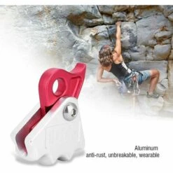 PREMIER Descendeur D'escalade - Dispositif De Verrouillage Automatique De Descendeur D'arrêt Automatique 15KN Stable Pour équipement D'escalade De Sauvetage De Corde De 9-12mm, 9.5*7.2cm (Rose Blanc) -Equipement antichute Soldes 64999291 4