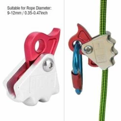 PREMIER Descendeur D'escalade - Dispositif De Verrouillage Automatique De Descendeur D'arrêt Automatique 15KN Stable Pour équipement D'escalade De Sauvetage De Corde De 9-12mm, 9.5*7.2cm (Rose Blanc) -Equipement antichute Soldes 64999291 5