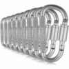 TANCYCO Lot De 9 Mousquetons De Verrouillage En Alliage D'aluminium Avec Anneau En D, Ensemble De Mousquetons à Vis, Crochet De Suspension, Boucle Porte-clés Avec Anneau En Fil D'acier Pour Le Camping En Plein Air, La Randonnée