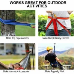 CADEAUX Sangle D'escalade 16mm Nylon Sling Slide 22KN 4840LB Corde D'escalade Escalade Pratique Parfaite Pour Travailler Dans Les Arbres,vert220cm -Equipement antichute Soldes 65004319 2