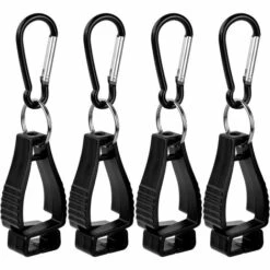 BEARSU 4 Pièces Clip Porte-Gant Pince à Gants De Travail Antidérapant Holder Clip De Gants Avec Mousqueton Pince Protection De Travail De Sécurité Clip Pour Clé Casque Serviette, Noir