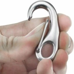 PERLE RARE Mousqueton D’Escalade En 304 Acier Inoxydable De 70mm Boucle Mousqueton à Ressort Argenté Pour Utilisation De Camping Randonnée Ou Nautisme - 4 Pièces -Equipement antichute Soldes 65177866 3