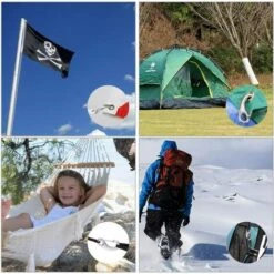 PERLE RARE Mousqueton D’Escalade En 304 Acier Inoxydable De 70mm Boucle Mousqueton à Ressort Argenté Pour Utilisation De Camping Randonnée Ou Nautisme - 4 Pièces -Equipement antichute Soldes 65177866 4