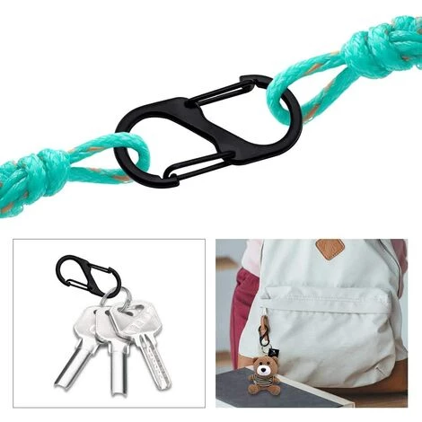 PERLE RARE Mini S Forme Mousqueton Clips 30pcs, Petit Mousqueton, Longueur 50mm 8 Forme Mousqueton, Clips Porte-clés à Double Ressort, Randonnée En Plein, Pêche, Camping, Voyages (noir) 4 PERLE RARE Mini S Forme Mousqueton Clips 30pcs, Petit Mousqueton, Longueur 50mm 8 Forme Mousqueton, Clips Porte-clés à Double Ressort, Randonnée En Plein, Pêche, Camping, Voyages (noir) – Image 2