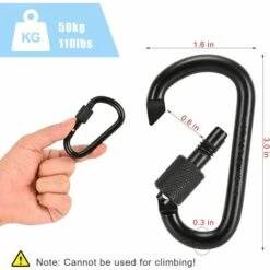 PERLE RARE 10PCS Clip Mousqueton , Anneau D Mousqueton Verrouillage Aluminium Robuste Pour L'extérieur, Camping, Randonnée, Voyages, Pêche, Sac Dos -Equipement antichute Soldes 65178048 4