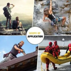 CESIèCLEFOU Sangle Longe De Sécurité Longe D'escalade Avec Mousqueton Boucle En Acier Pour Escalade Alpinisme Antichut (1.8M, 1500KG Max) Lefou -Equipement antichute Soldes 65211105 4