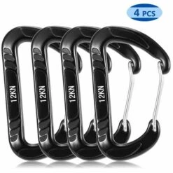 Yoouyida Mousqueton 12Kn, 4Pcs, Noir