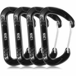 Yoouyida Mousqueton 12Kn, 4Pcs, Noir -Equipement antichute Soldes 65298209 4