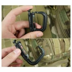 L'FLANEUR Mousquetons De Sécurité 10pcs D-ring Tactique Sangle Boucle De Verrouillage Mousqueton - Noir ANEUR -Equipement antichute Soldes 65354468 5