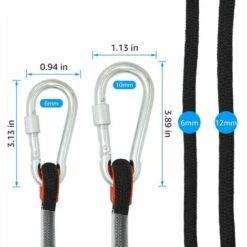 L'FLANEUR Corde D'escalade, 12 Mm De Diamètre, Accessoires De Randonnée, Corde De Sécurité Haute Résistance (30 M Noir) ANEUR -Equipement antichute Soldes 65354562 3