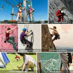 L'FLANEUR Corde D'escalade, 12 Mm De Diamètre, Accessoires De Randonnée, Corde De Sécurité Haute Résistance (30 M Noir) ANEUR -Equipement antichute Soldes 65354562 4