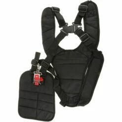Harnais à Double Bandoulière Rembourrée Boutonnage Sécurité Bretelles Pour Débroussailleuse Tondeuse Et Taille-Bordures Épaule Rembourrée Boutonnage Sécurité Noir S'arêern