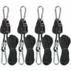 BDD Longe De Levage Poulie Métallique Auvent Tendeur De Corde De Tente (2 Paires De Noir) -Equipement antichute Soldes 65373858 1