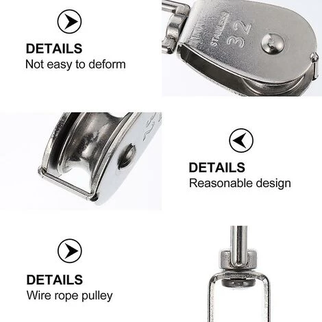 BDD Poulie De Fitness Roue De Levage En Acier Inoxydable Poulie Simple Roue De Traction De Ligne Suspendue 4 BDD Poulie De Fitness Roue De Levage En Acier Inoxydable Poulie Simple Roue De Traction De Ligne Suspendue – Image 2