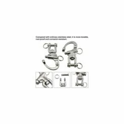 AOUGO Mousqueton à Emerillon, 2 Pièces Mousqueton Pivotant à Emerillon Maillons Rapides En Acier Inoxydable 316 Crochet à Ressort Rapide à Largage Pour Drisse De Voilier Bateaux Accessoires (70mm) -Equipement antichute Soldes 65392512 3