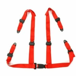 FUIENKO Harnais De Ceinture De Sécurité Universel, Fixation à 3 Ou 4 Points, Dégagement Rapide, Pour Voiture De Course, Sangle D'épaule Réglable,France,TYPE RED