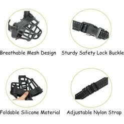 OSQI Muselière Pour Chien, Muselière, Muselière Pour Petits, Moyens Et Grands Chiens Avec Sangles Réglables (taille 3, Noir) -Equipement antichute Soldes 65504965 3