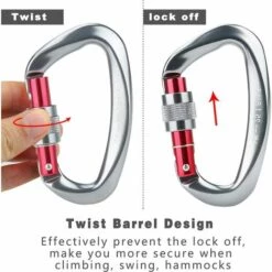 OSQI Mousquetons D'escalade, 2 Mousquetons Autobloquants En Aluminium En Acier Inoxydable Avec Anneau En D Pour L'escalade Et La Descente En Rappel, Chiens De Verrouillage, Balançoire Hamac, Tente, Grande Taille, Gris 9 OSQI Mousquetons D'escalade, 2 Mousquetons Autobloquants En Aluminium En Acier Inoxydable Avec Anneau En D Pour L'escalade Et La Descente En Rappel, Chiens De Verrouillage, Balançoire Hamac, Tente, Grande Taille, Gris -Equipement antichute Soldes 65506178 3