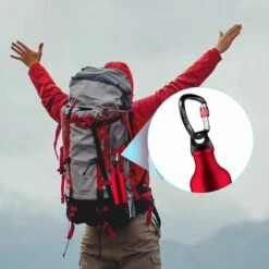 OSQI Mousqueton D'escalade 25KN 2 Pièces, Mousqueton De Sécurité En Aluminium Robuste En Forme De D Pour Le Camping, L'alpinisme, La Randonnée, Le Sauvetage, La Pêche, La Descente En Rappel, Le Hamac (noir) -Equipement antichute Soldes 65506225 5