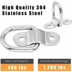 OSQI Lot De 4 Anneaux D'arrimage En D Pour Remorque, Anneaux En D En Acier Inoxydable Avec Support De Montage Pour Camion, Bateau, Voiture. 9 OSQI Lot De 4 Anneaux D'arrimage En D Pour Remorque, Anneaux En D En Acier Inoxydable Avec Support De Montage Pour Camion, Bateau, Voiture. -Equipement antichute Soldes 65506835 3