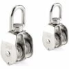 OSQI Poulie Double 20MM, Poulie En Acier Inoxydable, Grue Rotative Lisse Câble Métallique Chargement 75kg - 2 Pièces
