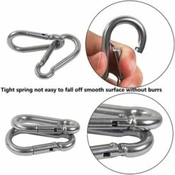 PESCE M5 Mousquetons Acier Inoxydable 304 Mousqueton Pompier Ressort Avec Mousqueton De Fixation Pour Camping Randonnée Hamac Balancoire 6PCS -Equipement antichute Soldes 65510126 3