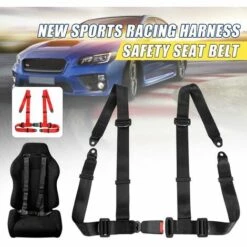 FUIENKO Harnais De Course De Sport, Ceinture De Sécurité, 3 4 Points, Fixation, Fixation, Dégagement Rapide, Nylon, Pour Voiture, Noir, Rouge,Australie,TYPE A BLACK -Equipement antichute Soldes 65526246 2