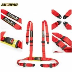 FUIENKO Harnais De Boucle De Sécurité Universel Pour Véhicule De Course, 2 Pouces, 4 Points, Différentes Couleurs, EPM-02BUC,Rouge -Equipement antichute Soldes 65528141 3