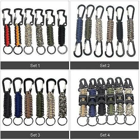 DONTODENT Lot De 6 Lanières Tressées Porte-clés Paracord Avec Mousquetons 4 DONTODENT Lot De 6 Lanières Tressées Porte-clés Paracord Avec Mousquetons – Image 2
