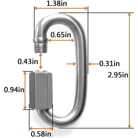 ILOVEMILAN 8mm Lien Rapide Ovale Mousqueton Chaîne Liens Rapides Connecteur 4pcs M8 En Acier Inoxydable Swing Clip Vis Verrouillage Swing Set Pour Swing Play Set 4 ILOVEMILAN 8mm Lien Rapide Ovale Mousqueton Chaîne Liens Rapides Connecteur 4pcs M8 En Acier Inoxydable Swing Clip Vis Verrouillage Swing Set Pour Swing Play Set – Image 2