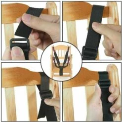 YOOUYIDA Ceinture De Sécurité Bébé Harnais/Sangle Réglable 5 Points Harnais De Sécurité Ceinture Pour Chaise Haute Bébé Landau Et Poussette De Voiture Et Poussette Universal Harnais -Equipement antichute Soldes 65677930 4