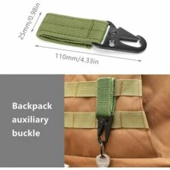 MONLY 4 Pièces Pince Mousqueton Tactique D'équipement Porte-clés Boucle De Ceinture Avec Porte Clé,Porte-clés Tactique Extérieur/Mousqueton Sac à Dos Boucle Pour Camping Randonnée (Vert) -Equipement antichute Soldes 65757531 3