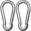 MERéTéET 2 Pack Mousqueton En INOX Pour Charges Lourdes, Mousqueton En Forme D Mousqueton à Verrouillage Pour Maison Hamac Pêche Randonnée Voyages Porte-Clés (40mm*80mm)