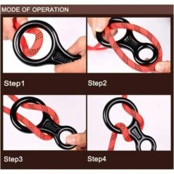 MERéTéET Équipement De Descente D'équipement De Rappel, Descendeur Descendant Escalade Descendant Descendant Belaying Dispositif De Rappel D'équipement Pour Les Loisirs De Plein Air -Equipement antichute Soldes 65789675 4