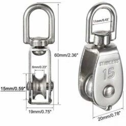 LUCKY-88 Poulie Simple En Acier Inoxydable 304/poulie Double/poulie De Levage/fil D'entraînement M15 Simple 12 Pièces -Equipement antichute Soldes 65803989 4