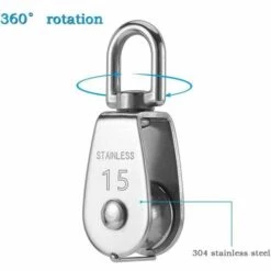 LUCKY-88 Poulie Simple En Acier Inoxydable 304/poulie Double/poulie De Levage/fil D'entraînement M15 Simple 4 Pièces -Equipement antichute Soldes 65804765 3