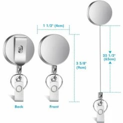 CADEAUX 4 Pièces Porte-Badge Rétractable Porte-Badge Rétractable Porte-Badge Robuste Avec Porte-Clés Anneau Clip Pour Carte D'Identité Mousqueton Carte Clé Badge De Travail -Equipement antichute Soldes 65833445 3