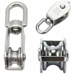 AOUGO Lot De 2 Poulies Simples M25, Rouleau De Poulie En Acier Inoxydable 304, Poulie Pivotante à 360 Degrés Pour Cordes à Linge - Chargement En Toute Sécurité Jusqu'à 150 Kg 11 AOUGO Lot De 2 Poulies Simples M25, Rouleau De Poulie En Acier Inoxydable 304, Poulie Pivotante à 360 Degrés Pour Cordes à Linge - Chargement En Toute Sécurité Jusqu'à 150 Kg -Equipement antichute Soldes 65869963 5