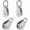 KAEJYIUT 4 Pièces 20 Mm Poulie Simple Poulie En Acier Inox Poulie De Levage Capacité De La Poulie - Argent -Equipement antichute Soldes 65875136 1