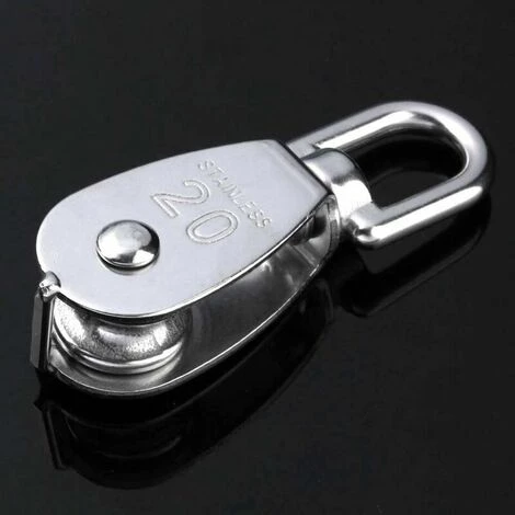 KAEJYIUT 4 Pièces 20 Mm Poulie Simple Poulie En Acier Inox Poulie De Levage Capacité De La Poulie - Argent 4 KAEJYIUT 4 Pièces 20 Mm Poulie Simple Poulie En Acier Inox Poulie De Levage Capacité De La Poulie - Argent – Image 2