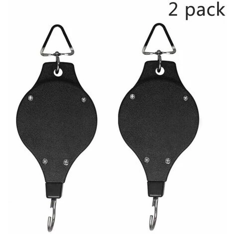 KAEJYIUT Poulie Pour Plantes, Poulie Rétractable Robuste Et Facile à Atteindre, Suspension Pour Panier De Fleurs, Crochet Pour Paniers De Jardin, Pots Et Mangeoire Pour Oiseaux, Suspendez Haut Et Tirez Vers Le Bas Pour Arroser Ou Alimenter Le Paquet De 2 (Noir) 3 KAEJYIUT Poulie Pour Plantes, Poulie Rétractable Robuste Et Facile à Atteindre, Suspension Pour Panier De Fleurs, Crochet Pour Paniers De Jardin, Pots Et Mangeoire Pour Oiseaux, Suspendez Haut Et Tirez Vers Le Bas Pour Arroser Ou Alimenter Le Paquet De 2 (Noir)