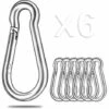 ILOVEMILAN Lot De 6 Mousquetons Robustes 7,6 Cm Mousqueton D'escalade Avec Excellente Capacité De Charge Mousquetons En Acier Inoxydable Pour Hamacs, Balançoires, Sacs De Frappe Et équipements De Gym.