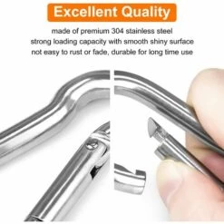 ILOVEMILAN Lot De 6 Mousquetons Robustes 7,6 Cm Mousqueton D'escalade Avec Excellente Capacité De Charge Mousquetons En Acier Inoxydable Pour Hamacs, Balançoires, Sacs De Frappe Et équipements De Gym. -Equipement antichute Soldes 65946592 3