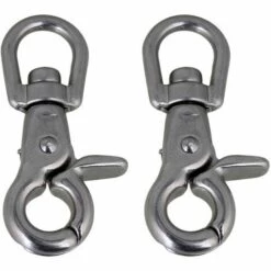 ILOVEMILAN 2 Pièces 304 Acier Inoxydable Mousqueton Pivotant Fermoirs 1/2*65