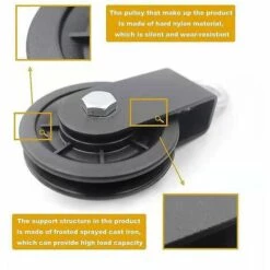 DONTODENT Lot De 4 Poulies De Câble Silencieuses En Nylon De 90 Mm Fixation De Roue De Traction à 360 Degrés Pour Système De Poulie De Levage à Lattes Blocs De Levage Équipement De Gymnastique à Domicile -Equipement antichute Soldes 65955644 2