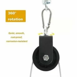 DONTODENT Lot De 4 Poulies De Câble Silencieuses En Nylon De 90 Mm Fixation De Roue De Traction à 360 Degrés Pour Système De Poulie De Levage à Lattes Blocs De Levage Équipement De Gymnastique à Domicile -Equipement antichute Soldes 65955644 3