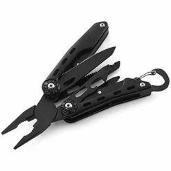 BENOBBY KIDS Outil Multifonction Avec étui, Avec Pochette En Nylon, Outil Multifonction De Pêche, Couteau Multi-outils, Outil Multifonction De Poche Idéal Pour Cadeau, Noir, Camping En Plein Air, Randonnée, Avec Mousqueton, Cadeau