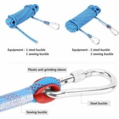 RHAFAYRE 20M Corde De Sécurité D'escalade Extérieure Anti-déchirures Alpinisme Sauvetage Corde,12mm De Diamètre Corde Pour Le Randonnée Bleu -Equipement antichute Soldes 65986071 3